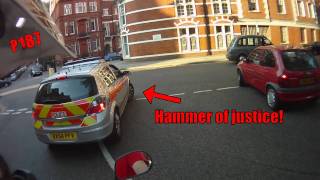 Driver Gets Busted turning in the oncoming lane [upl. by Rednal]