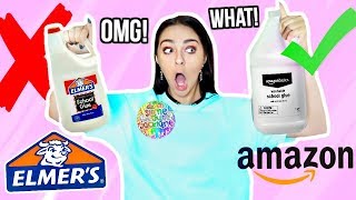 AMAZON GLUE VS ELMERS GLUE FOR SLIME i cant believe the outcome [upl. by Olpe]