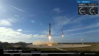 ASTRAX SpaceX Falcon Heavy Side Boosters Landing Simultaneously at Kennedy Space Center [upl. by Fields422]