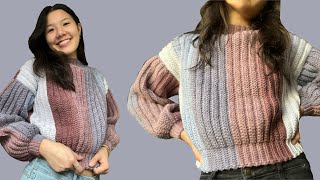 Crocheting a ribbed sweater [upl. by Eatnoled995]