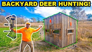 Deer Hunting in HOMEMADE Luxury Blind in My BACKYARD Catch Clean Cook [upl. by Vinnie]