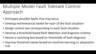 Fault Tolerant Control Systems [upl. by Eadrahs]