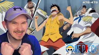 Luffy Uses Conquerors Haki At Marineford  One Piece Reaction Episode 478479 [upl. by Hermosa197]