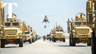 Taliban parade US military equipment on anniversary of evacuation [upl. by Eelrak]