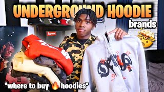 MY HOODIE COLLECTION 🔥 BEST UNDERGROUND HOODIE BRANDS [upl. by Mulvihill]