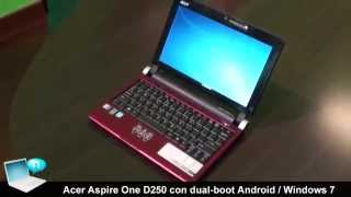 Acer Aspire One D250 Android  Windows 7 dual boot [upl. by Michaele117]