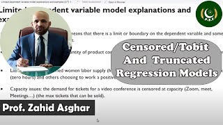 CensoredTobit and Truncated Regression Models  Dr Zahid Asghar  Pakistan Economic Forum [upl. by Bonucci]