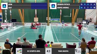 Badminton NLA 202425  BC Olympica Brig vs Team Argovia [upl. by Nitin]