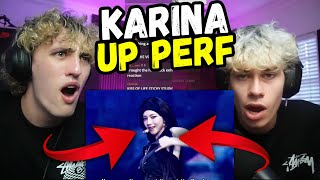 KARINA From Aespa UP Live Performance  REACTION [upl. by Yelyac]