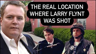 Hustler Magazine’s Larry Flynt  THE REAL LOCATION Where He Was Shot  The Story Behind the Movie [upl. by Aldas223]