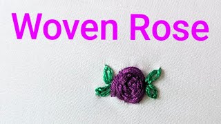 Hand Embroidered Woven Rose for beginners 🤩 [upl. by Corbin498]