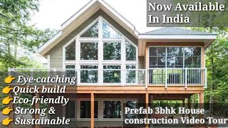 Prefabricated House construction Video Tour of a Prefab 3bhk Farmhouse Villa in Dehradun Uttarakhand [upl. by Dix974]