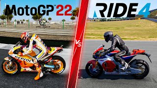 MotoGP 22 vs RIDE 4  Direct Comparison Attention to Detail amp Graphics 4K ULTRA [upl. by Assil]