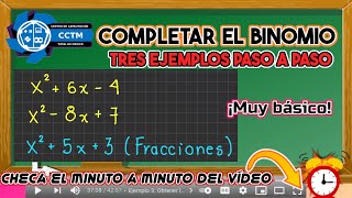 🤔 ¿Cómo completar un binomio al cuadrado  Ejemplo con fracciones  Comprobación Symbolab  Álgebra [upl. by Anoet]