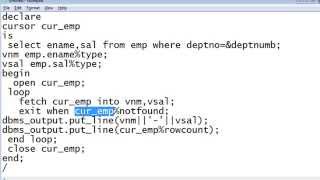 PLSQL Explicit Cursors [upl. by Tammany]