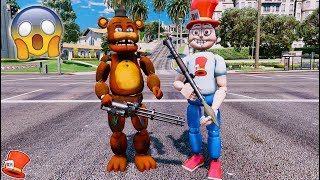 ULTIMATE FNAF BATTLE WITHERED FREDDY vs ANIMATRONIC REDHATTER GTA 5 Mods FNAF RedHatter [upl. by Imaon]