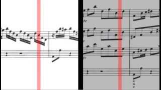 BWV 1055  Harpsichord Concerto in A Major Scrolling [upl. by Marlen]