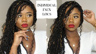 NEW INDIVIDUAL CROCHET GODDESS FAUX LOCS  NO CORNROWS  2 METHODS [upl. by Diver]