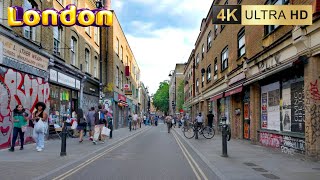 East London Walk from Shoreditch through Whitechapel to Liverpool Street 4K60 [upl. by Haily]