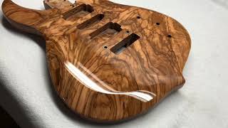 Moon Guitars Olivewood build  Paint by Sims Custom Shop [upl. by Ekyt]