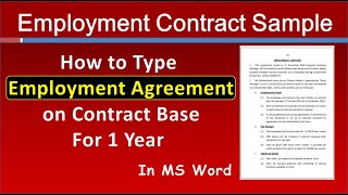 How to write Employment Contract for Sales Manager in MS Word  Job Employment Agreement Sample [upl. by Corty]