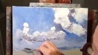 James Pratt Online Palette Knife Painting Academy FREE Painting Basic Skies and Clouds [upl. by Anauqahs]