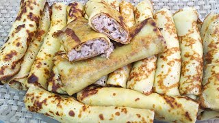 НАЛИСНИКИ МЛИНЦІ з мясом та рисом 😋 Соковиті та ситні 👍 [upl. by Nnylg]