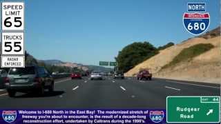 I680 North CA Driving Thru Walnut Creek amp Concord Mile 43 To Mile 53 [upl. by Haela321]