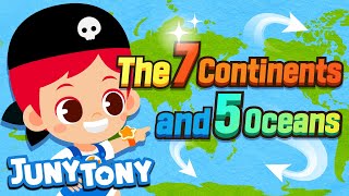 The 7 Continents and 5 Oceans  Geography Song for Kids  Kindergarten Song  JunyTony [upl. by Lugo]