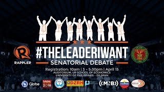 LIVE STREAM TheLeaderIWant Senatorial Debate UP Diliman [upl. by Drofwarc]