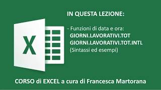 EXCEL tutorial 7J  GIORNI LAVORATIVI in Excel [upl. by Hynda]