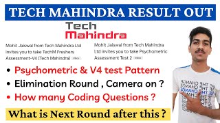 Tech Mahindra Result Out  Tech Mahindra v4 Assessment Test Pattern Tech Mahindra Psychometric test [upl. by Maclaine756]