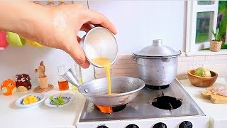 EGG FRIED RICE  MINI REAL FOOD COOKING MINIATURE COOKING  Kitchen Toy Set [upl. by Assej505]