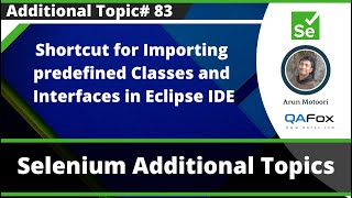 Shortcut for Importing predefined Classes and Interfaces in Eclipse IDE [upl. by Ahtnahc79]