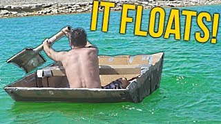 I made a boat out of cardboard and Flex Tape [upl. by Moffit]