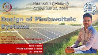 Design of Photovoltaic Systems  NPTEL  noc24ee109  Week8 [upl. by Eli]