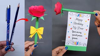 Unique Birthday card for loved ones 😍Easy birthday card ideasDIY Paper Flower BOUQUET [upl. by Nolla]