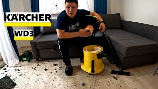 Review unboxing și testare aspirator KARCHER WD3 [upl. by Urias]