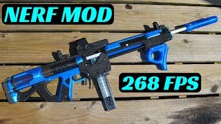 NERF MOD Caliburn Build 268 FPS from a 3D Printed Nerf Sniper Rifle [upl. by Killen533]