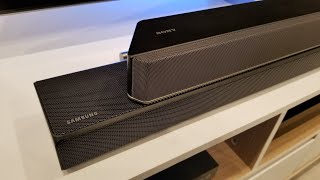 Sony HTX9000F vs Samsung HWN650 Battle of Soundbars [upl. by Annyrb668]