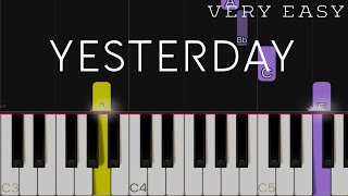 Yesterday  The Beatles  VERY EASY Piano Tutorial [upl. by Bartel]