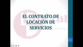 EL CONTRATO DE LOCACIÓN DE SERVICIOS [upl. by Yessydo]