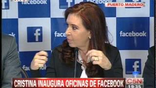 C5N  REDES SOCIALES CRISTINA KIRCHNER INAUGURO LAS OFICINAS DE FACEBOOK [upl. by Anayk]