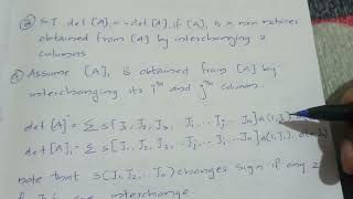 detA1detA if A1 is a n×n matrices obtained from A by interchanging 2 columns [upl. by Susette253]