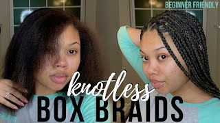 How To Do Knotless Box Braids On Yourself FOR BEGINNERS [upl. by Aniloj]