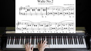 Dmitri Shostakovich  Waltz No 2 from Suite for Variety Orchestra  Piano with Sheet [upl. by Redfield511]