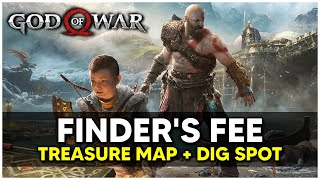 God Of War  Finders Fee Treasure Map  Dig Spot Location [upl. by Lacee]