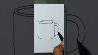 Cara menggambar gelas mug drawing [upl. by Nnylram]