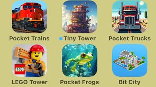 1 Pocket Trains 2 Tiny Tower 3 Pocket Trucks 4 LEGO Tower 5 Pocket Frogs 6 Bit City [upl. by Bautista845]