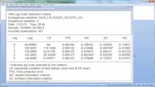 Estimating a VARp in EVIEWS [upl. by Eniamurt]